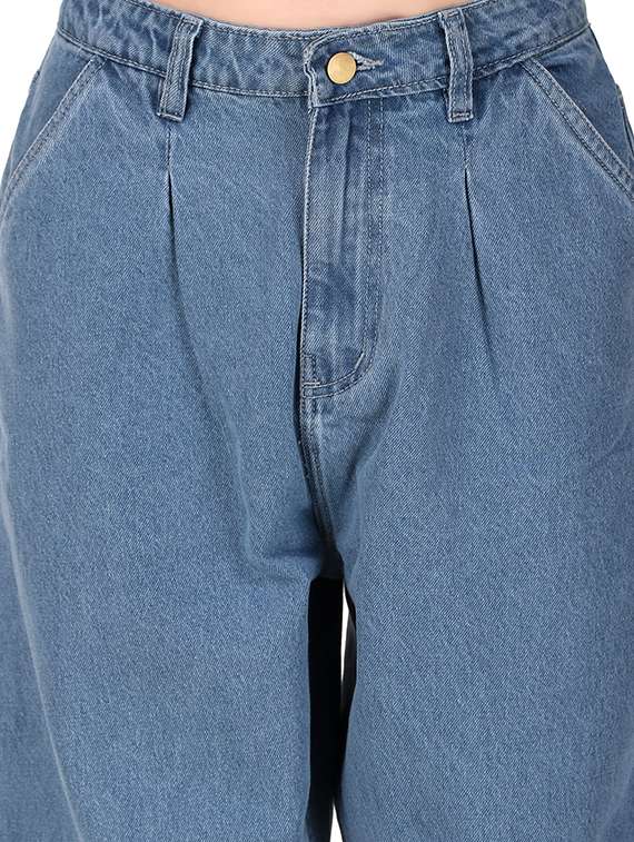 Women Plain Mom Fit Jeans