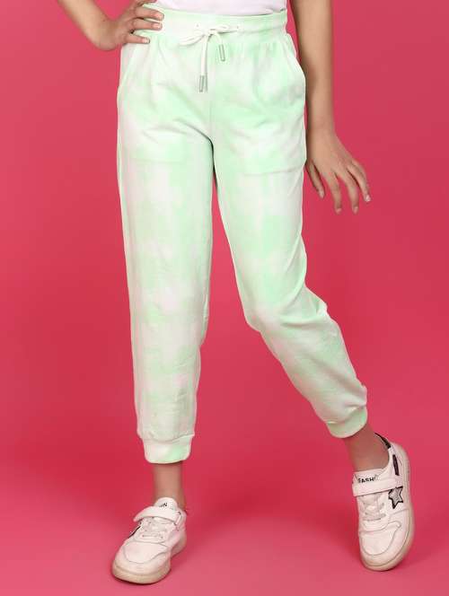 Kids White Printed Casual Jogger