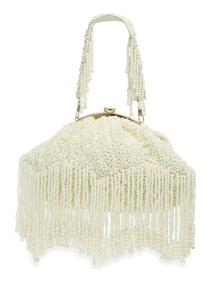Embellished Faux Silk Box Clutch