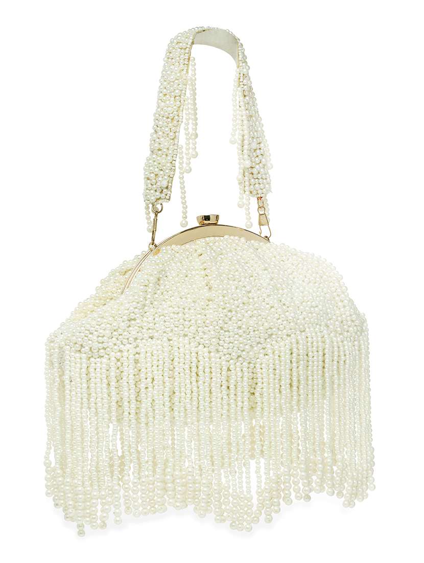 Embellished Faux Silk Box Clutch