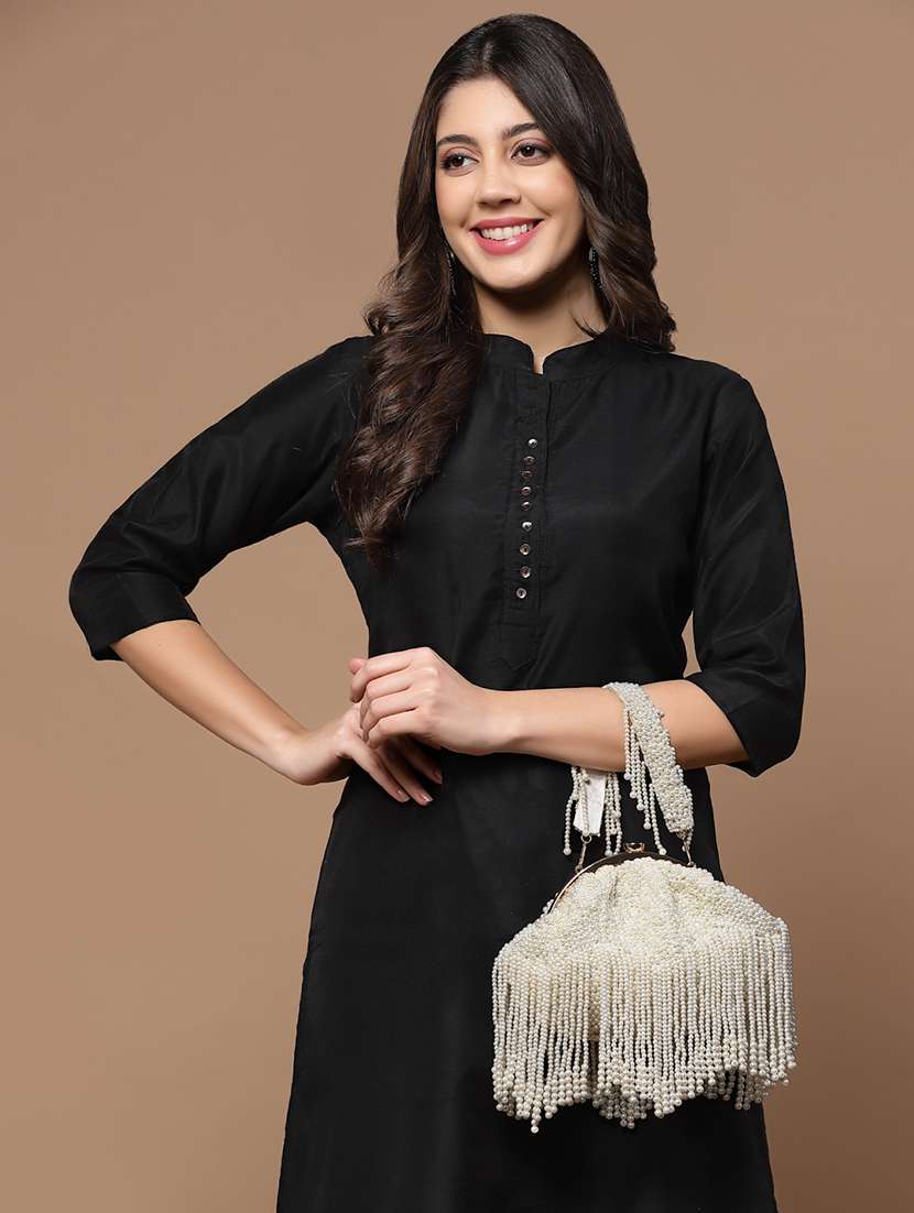 Embellished Faux Silk Box Clutch