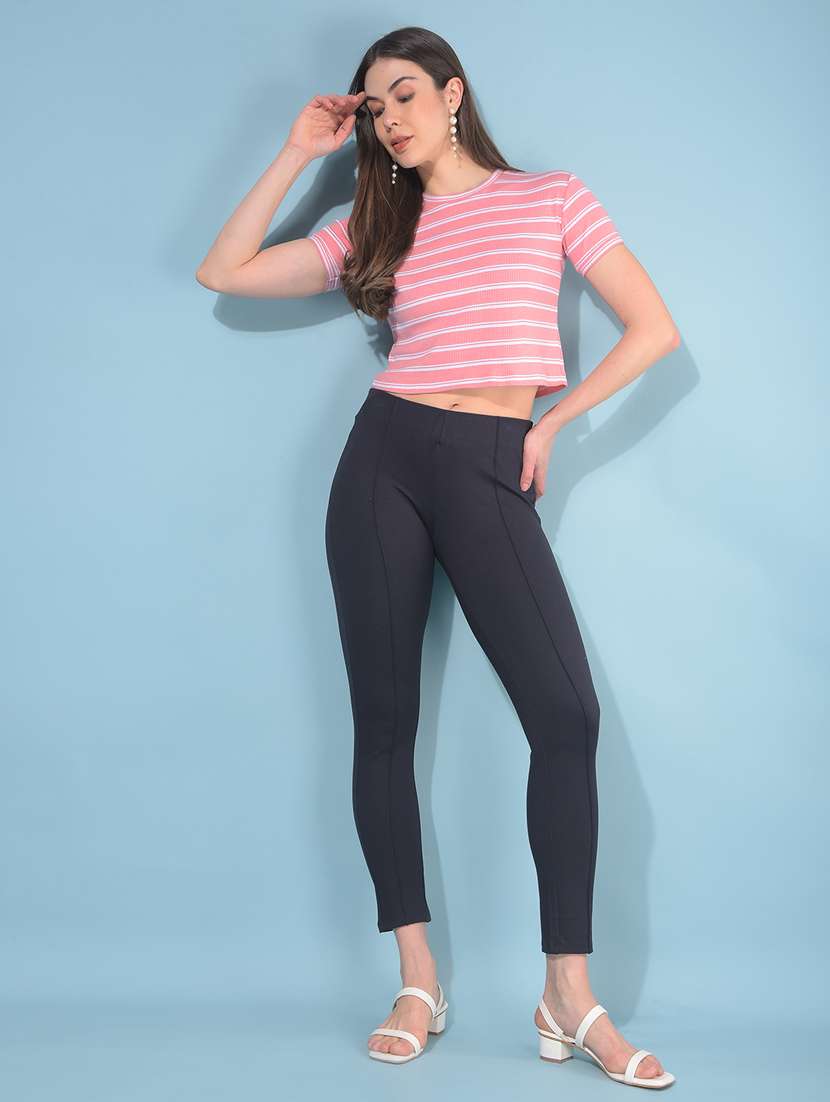 Women Striped Crop Top