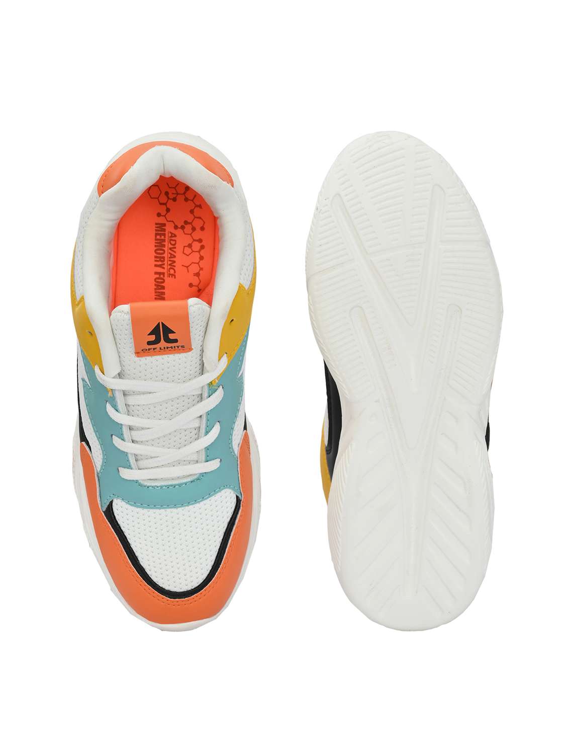 Multi Colored Mesh Laceup Sports Shoes