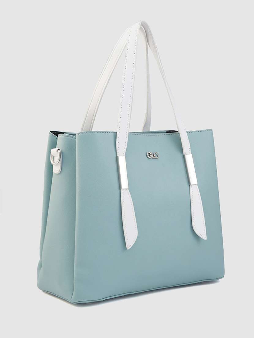 Women Blue Leatherette (Pu) Handbag