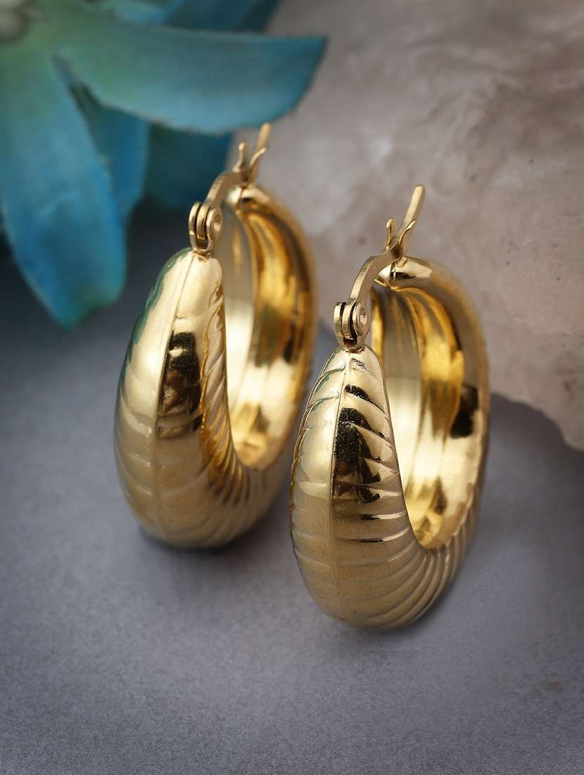 Women Gold Metal Hoops 