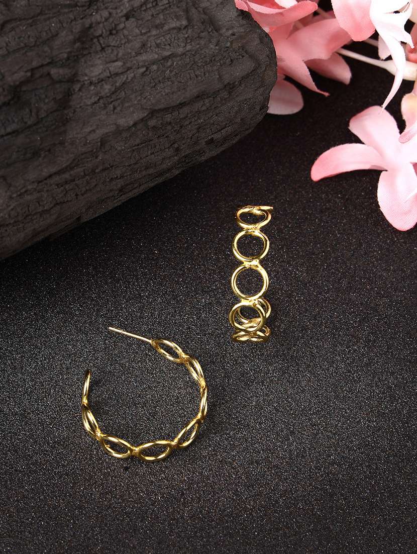 Women Gold Plated Hoop Earrings
