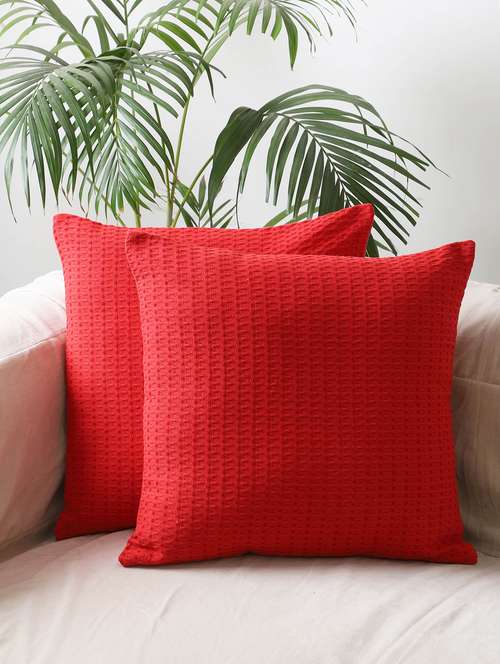 Set Of 2 Red Cushion Covers 