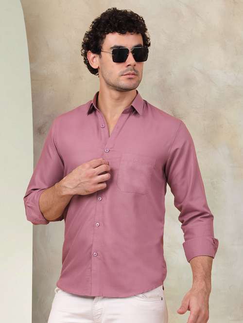 Men Solid Cotton Casual Shirt