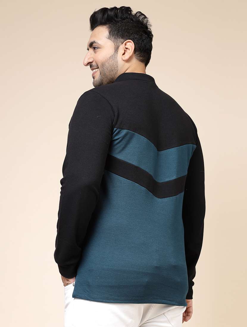 Men Color Block Plus Size T Shirt