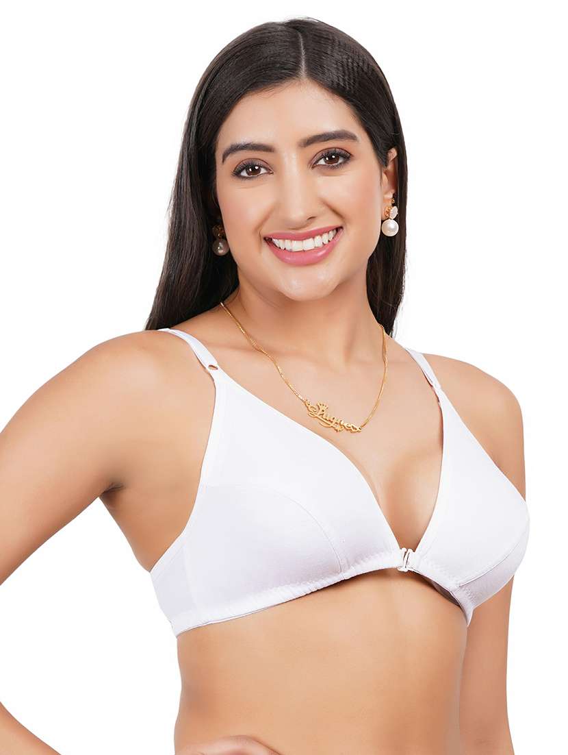 Women Solid Front Open Bra
