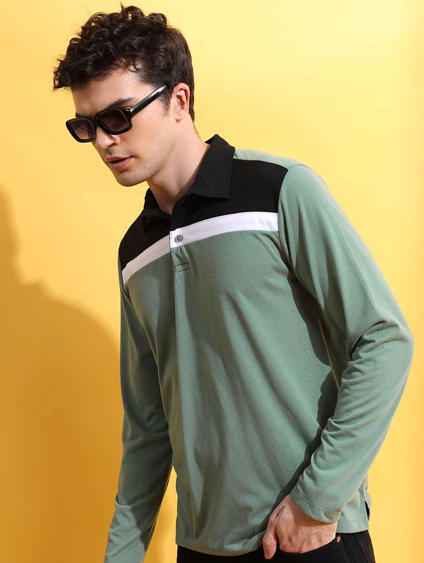 Men Color Block Polo T Shirt
