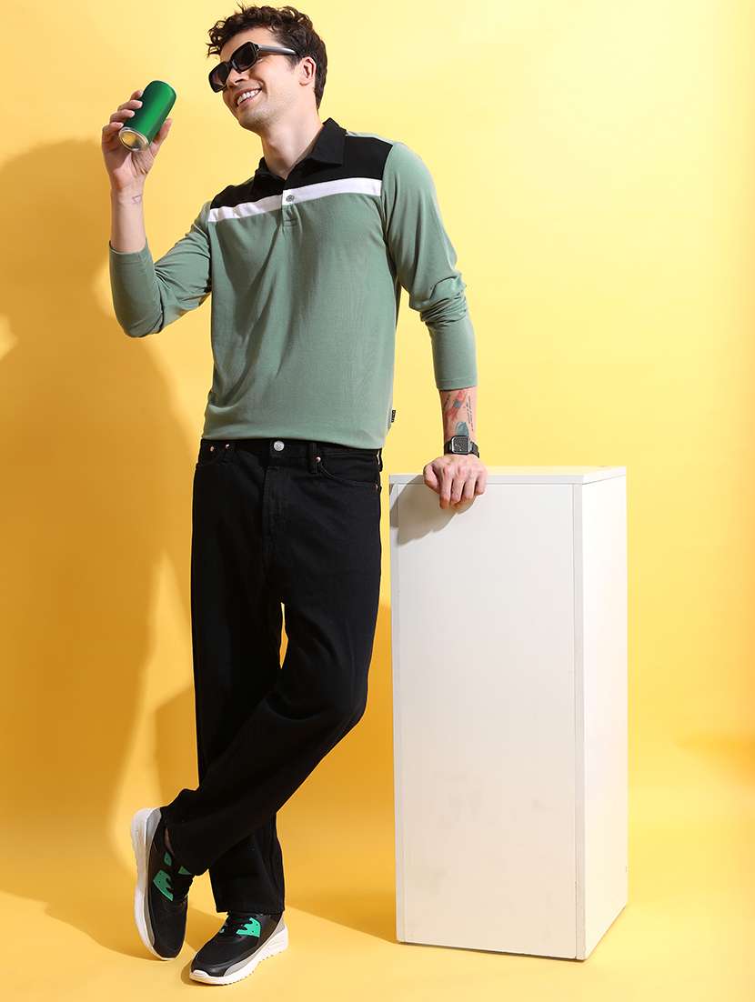 Men Color Block Polo T Shirt