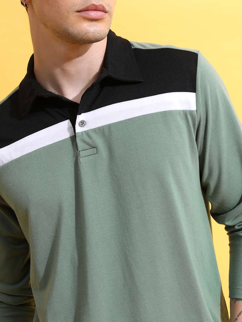 Men Color Block Polo T Shirt