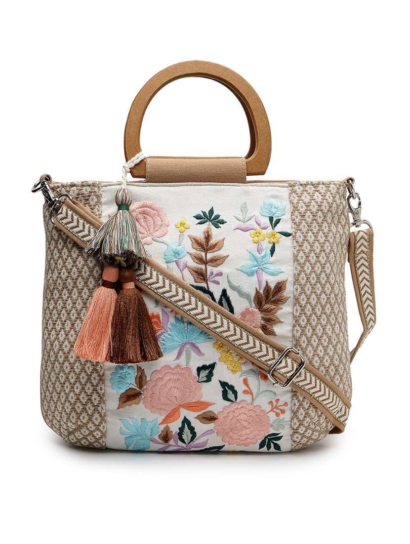 Women Cotton Embroidered Handbag