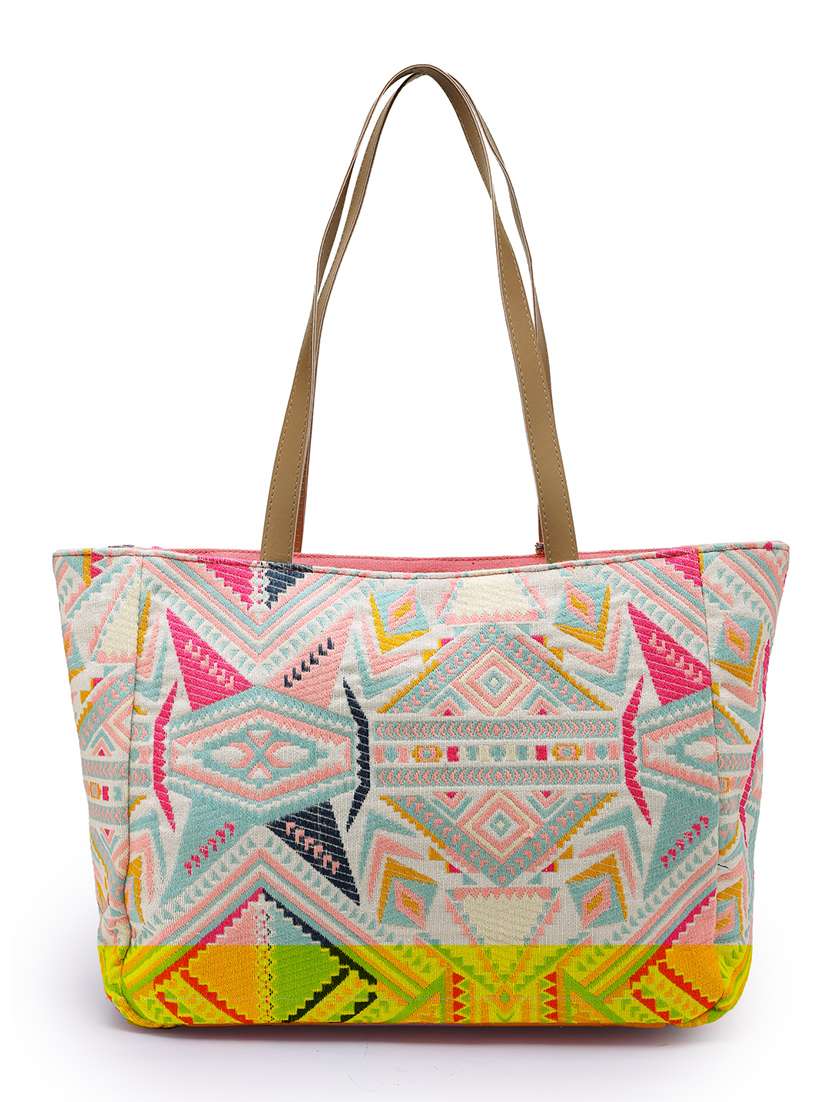 Women Beige Cotton Regular Tote Bag
