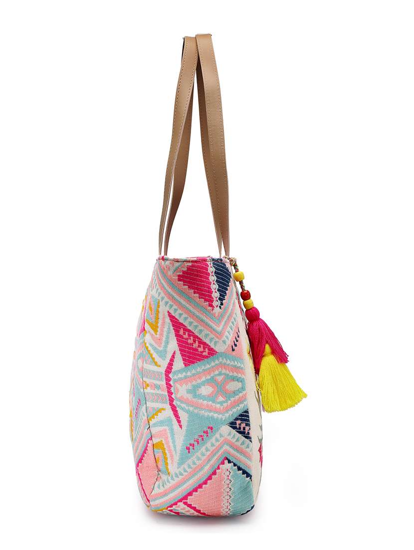 Women Beige Cotton Regular Tote Bag