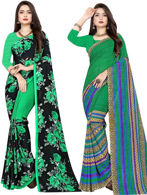 Women Pack Of 2 Casual Wear Sarees With Blouse