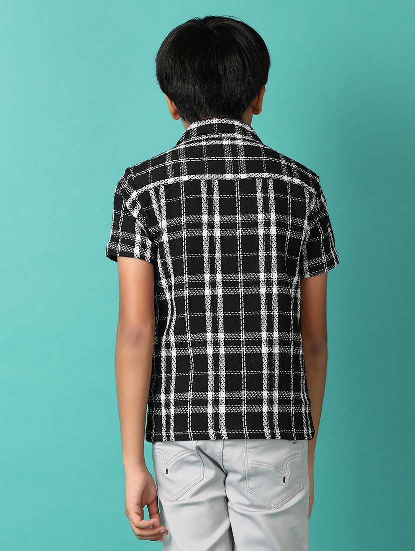 Boys Checked Printed Collared Shirt