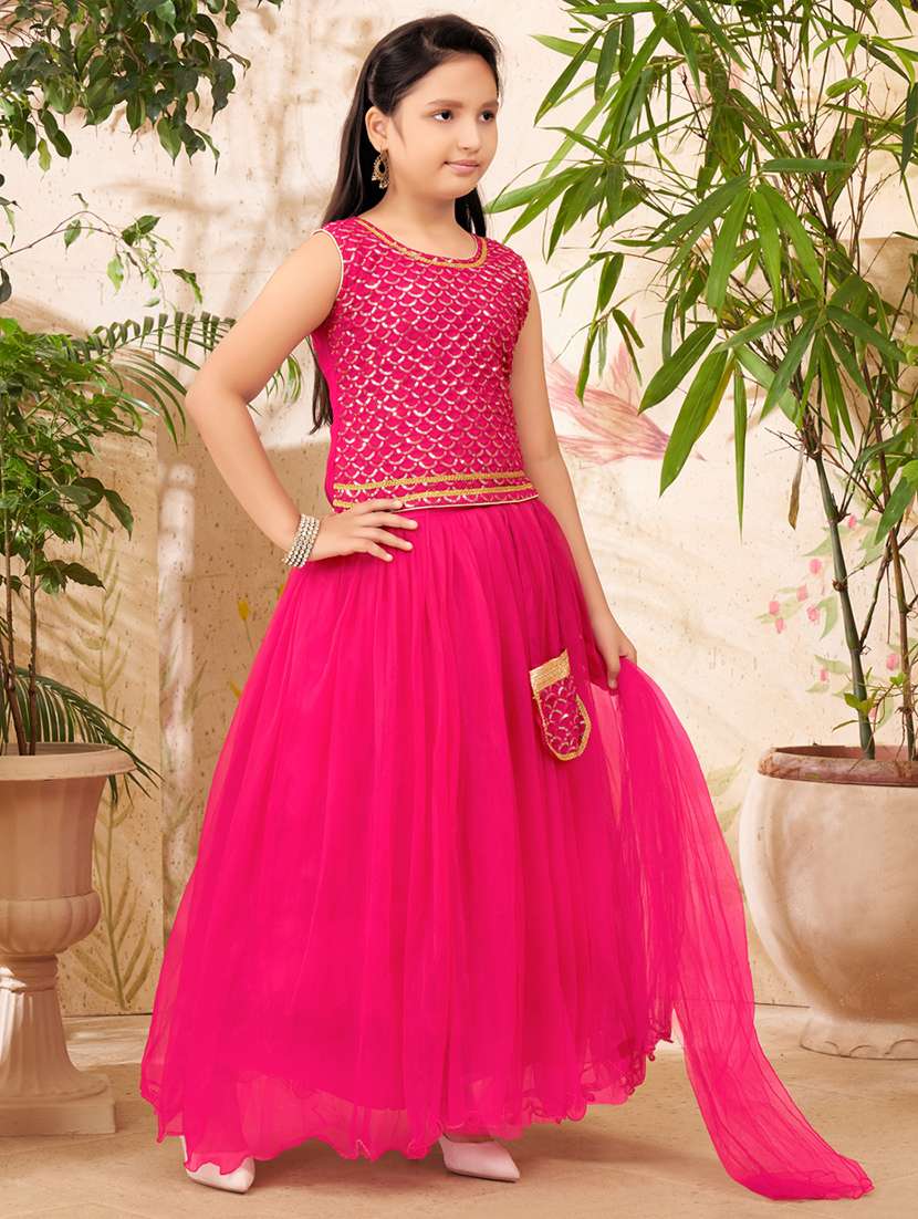 Girls Sequin Lehenga Set