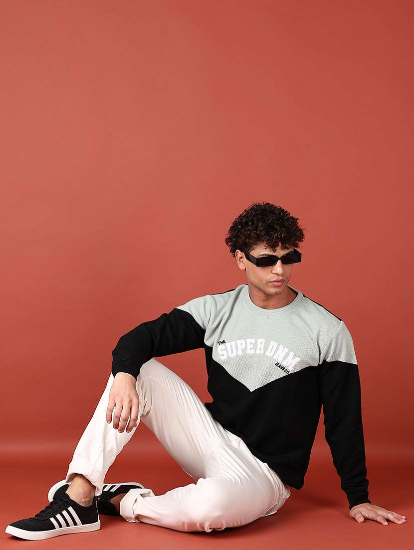Men Color Block Long Sleeve Regular Fit Sweatshirt