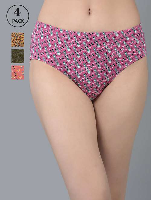 Women Printed Mid Rise Hipster Panty Combo