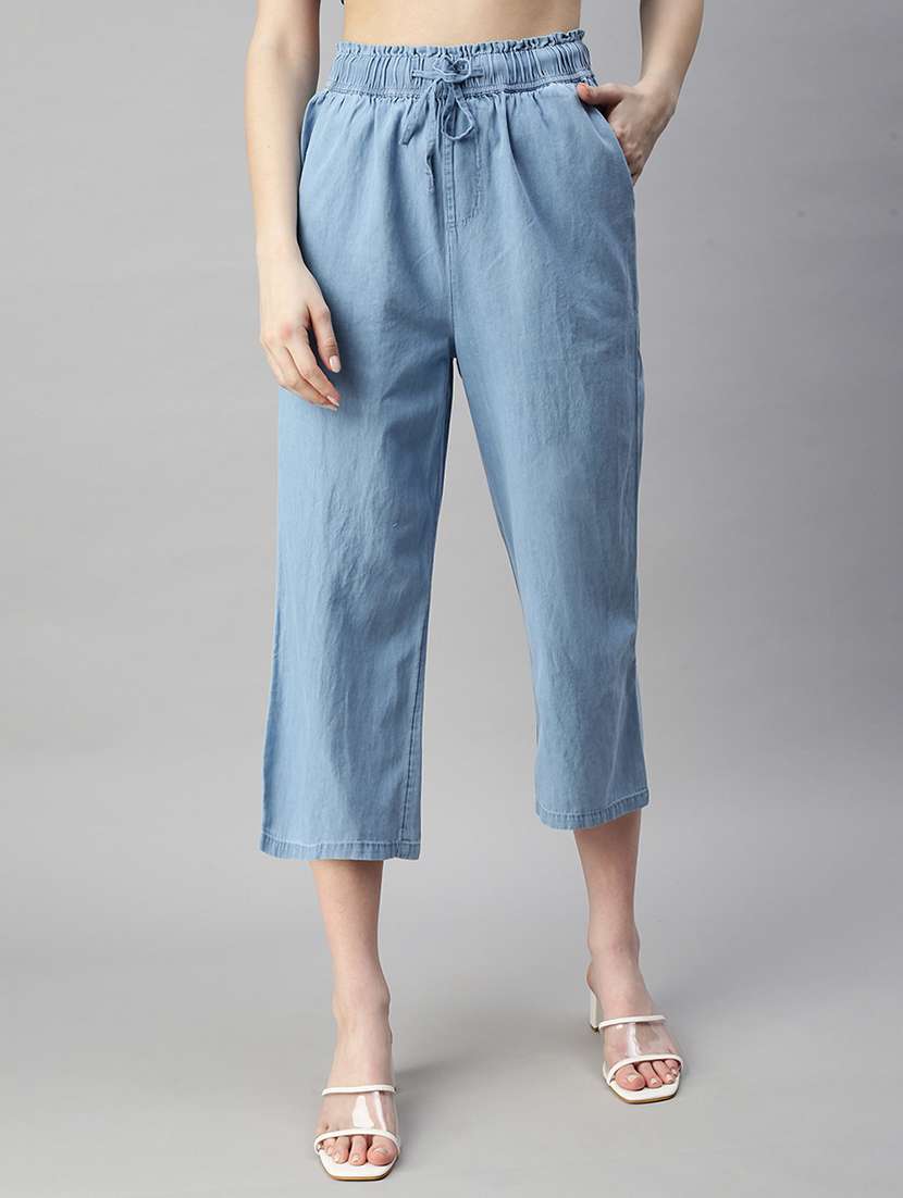 Women Solid Calf Length Palazzo