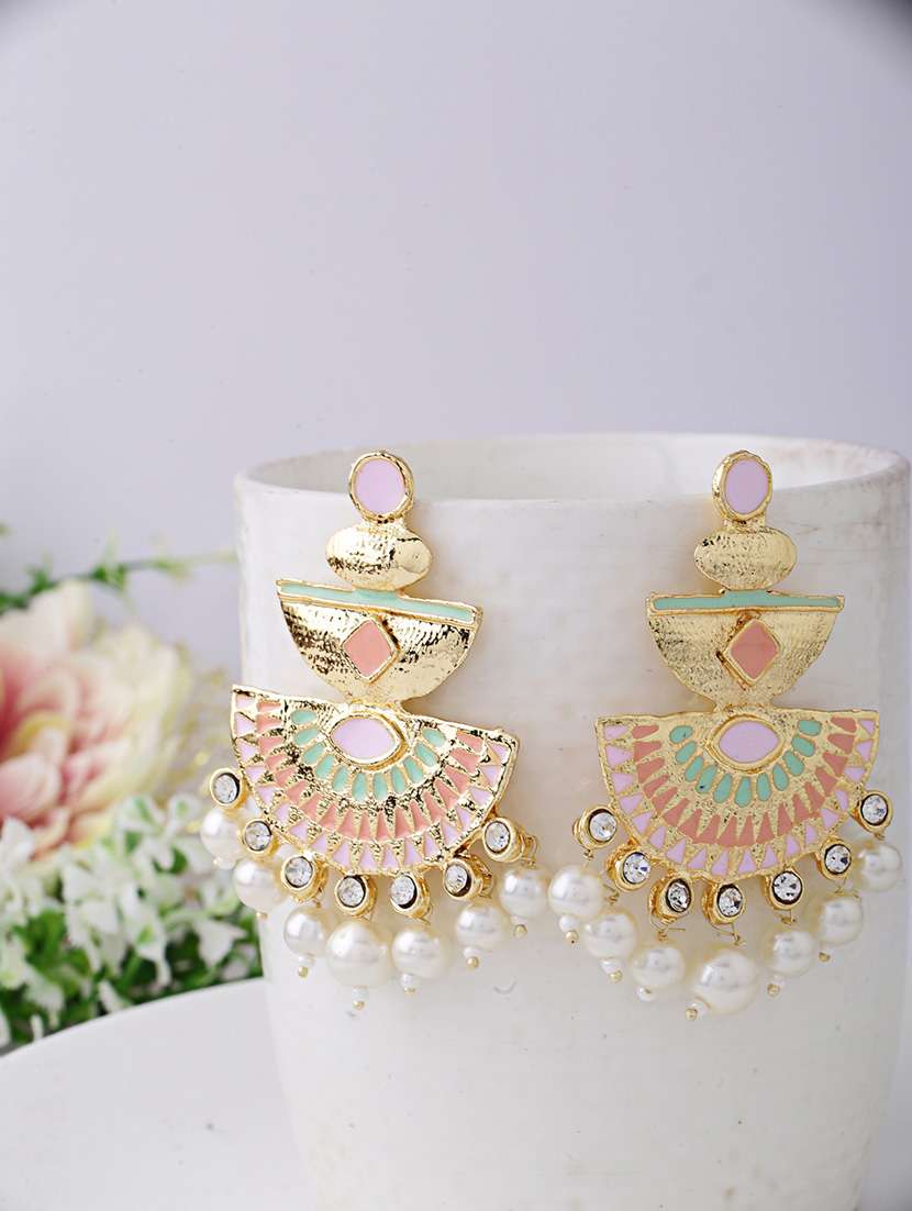 Women Gold Plated Chandelier Earrings