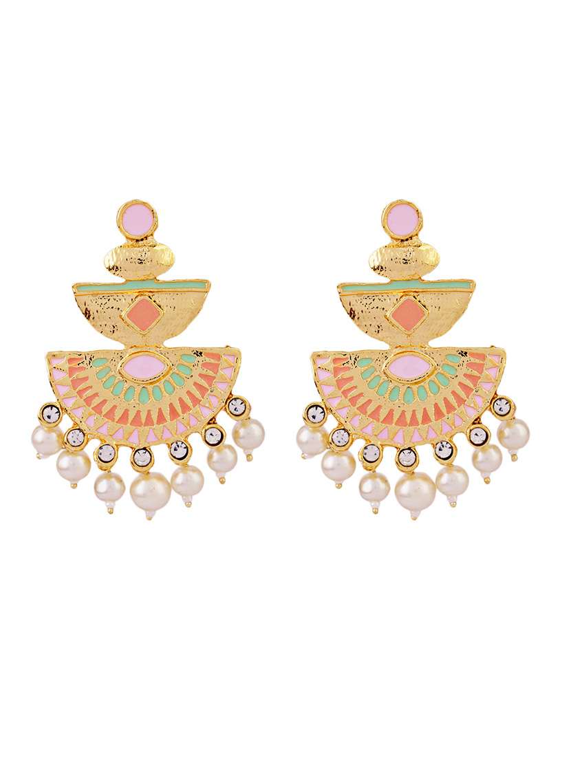Women Gold Plated Chandelier Earrings