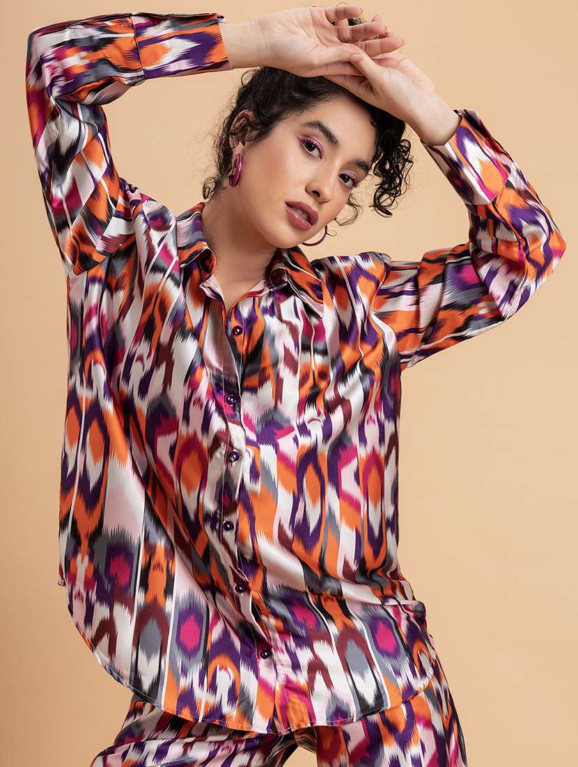 Women Printed Shirt And Trouser Co Ord Sets