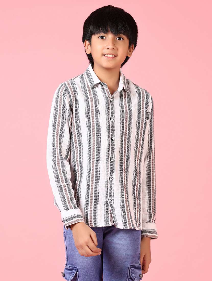 Boys Long Sleeves Striped Shirt
