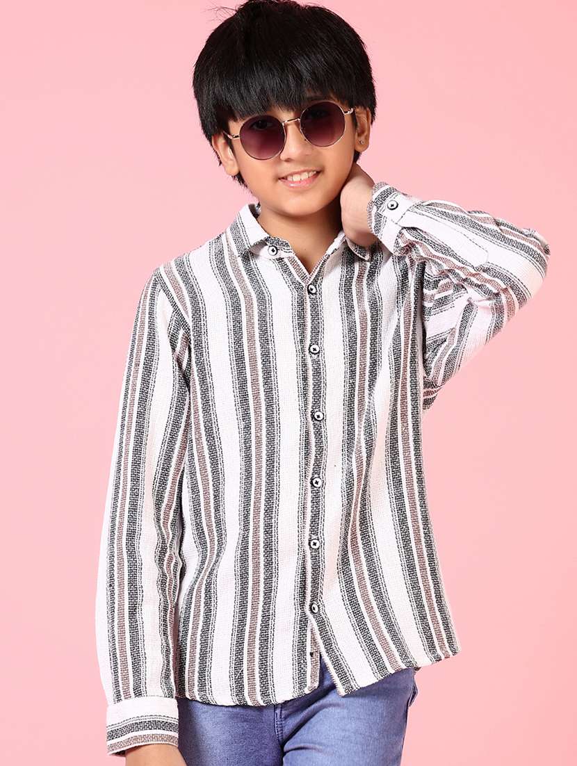 Boys Long Sleeves Striped Shirt