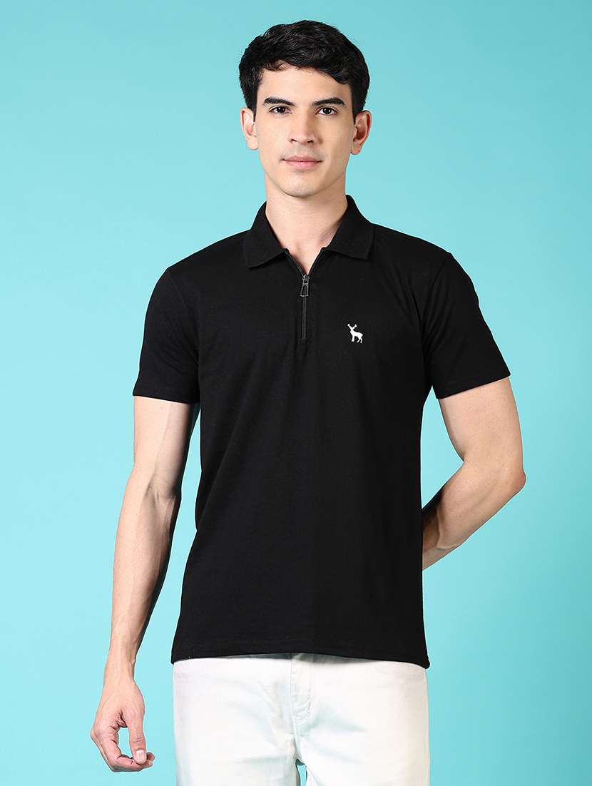 Men Short Sleeves Plain Polo T Shirt
