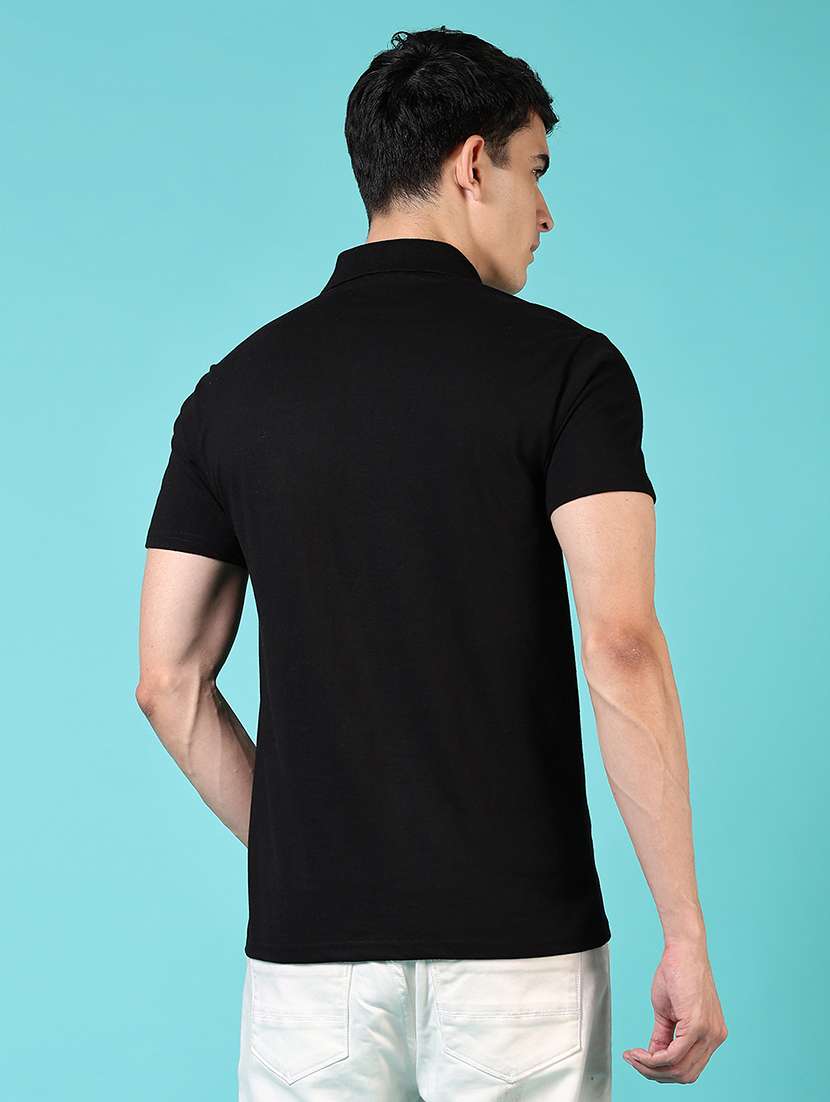 Men Short Sleeves Plain Polo T Shirt