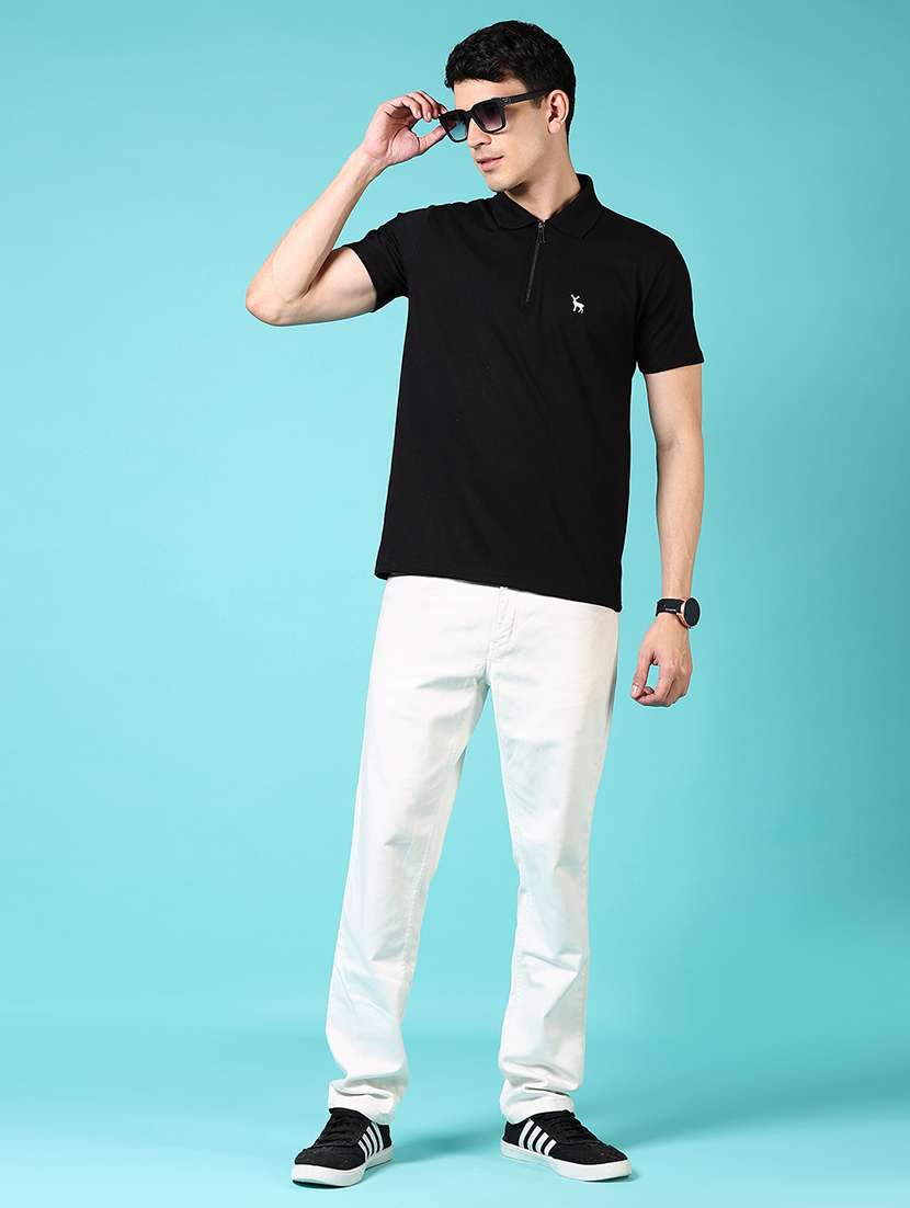 Men Short Sleeves Plain Polo T Shirt