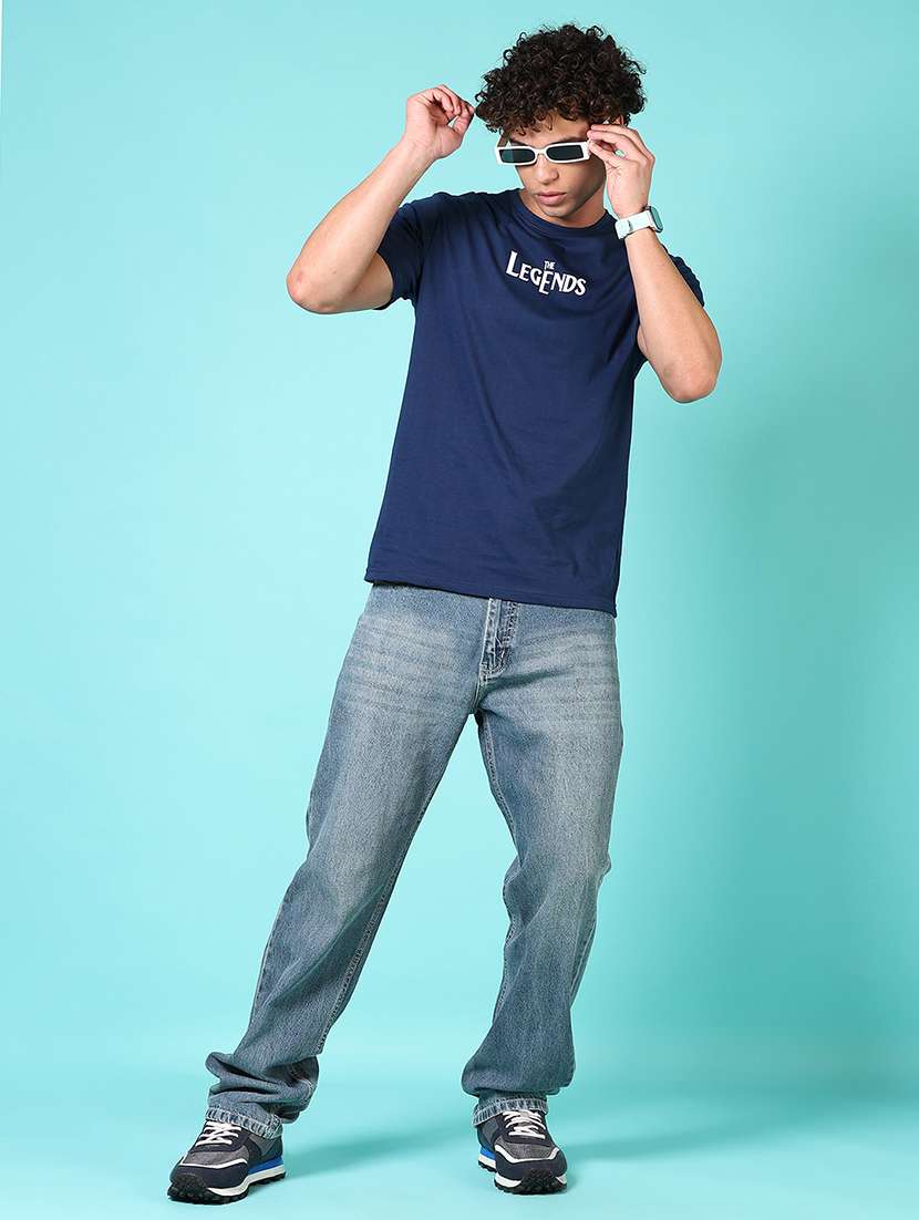 Men Mid Rise Plain Straight Fit Jeans