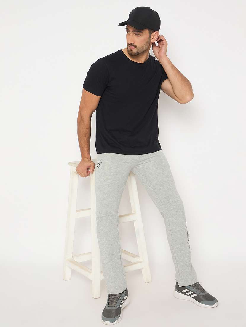 Men Solid Mid Rise Track Pant