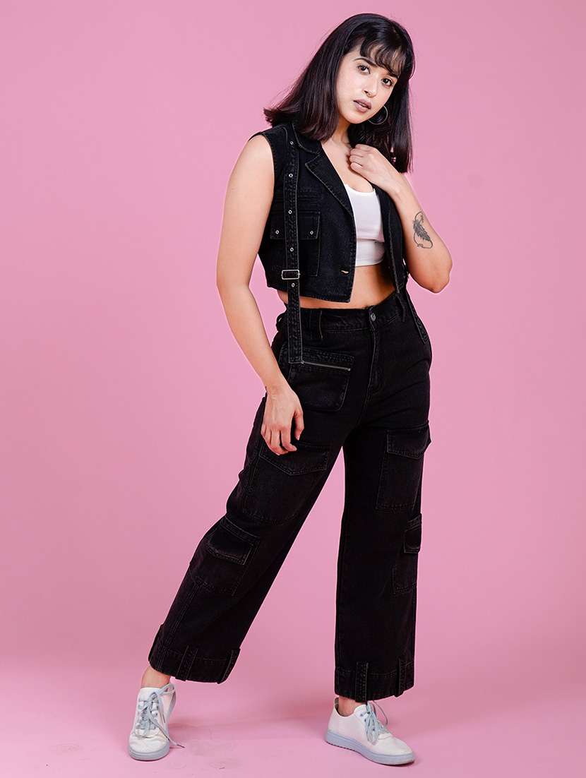 Women Denim Jacket And Trouser Co Ord Set