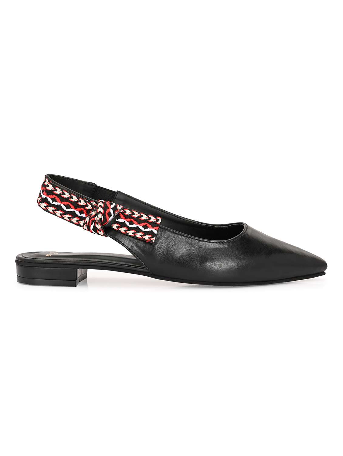 Women Black Back Strap Flats