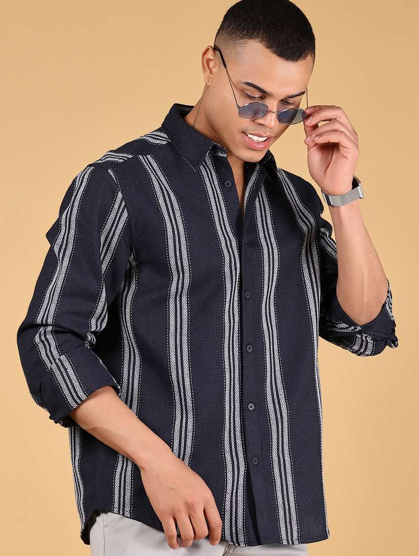 Men Striped Long Sleeve Casual Shirt - Image 1