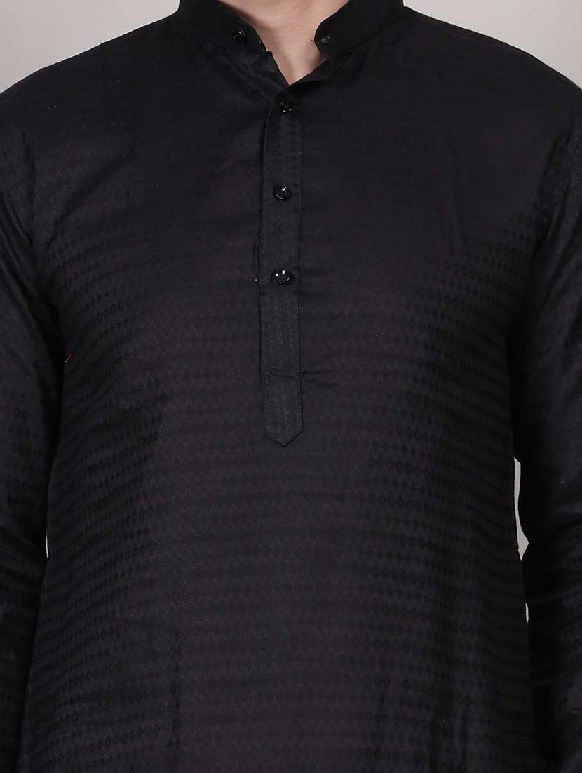 Men Self Designed Long Sleeves Kurta Trouser Set