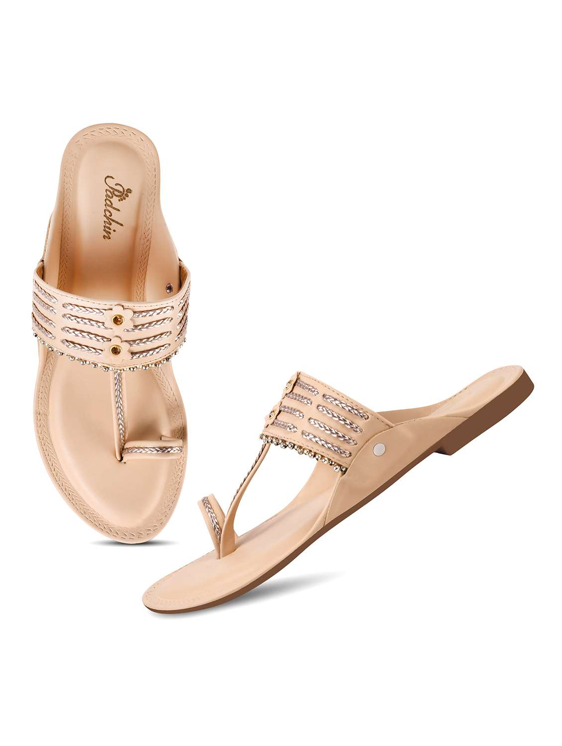 Pink Pu One Toe Kolhapuris