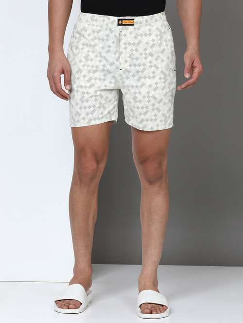 Men Printed Mid Rise Loungewear Boxer