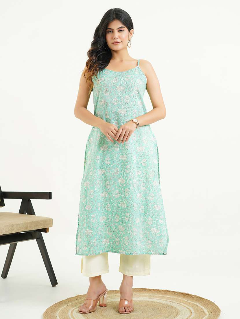 Women Floral Shoulder Strap A Line Tkurta