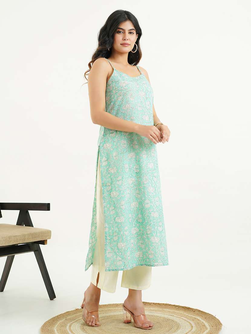 Women Floral Shoulder Strap A Line Tkurta
