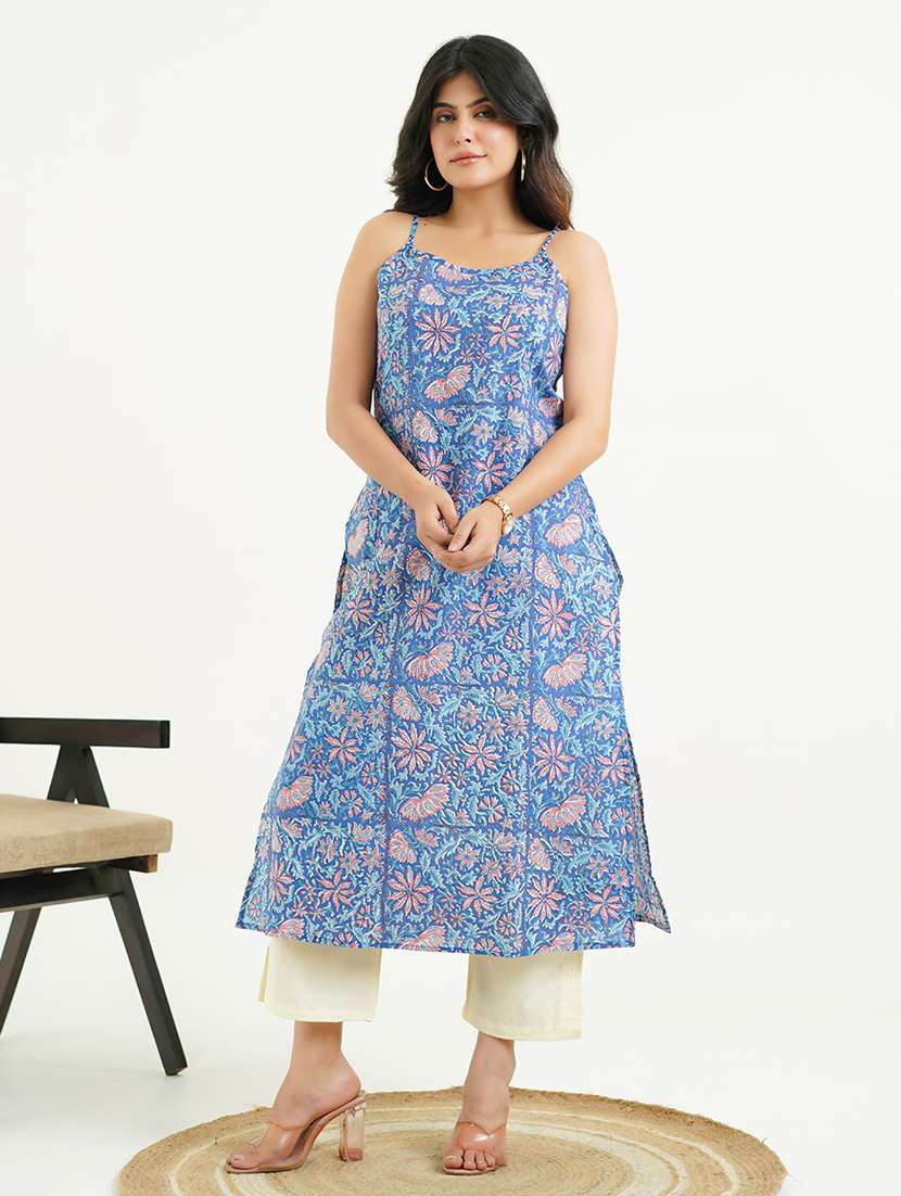 Women Floral Shoulder Strap A Line Tkurta