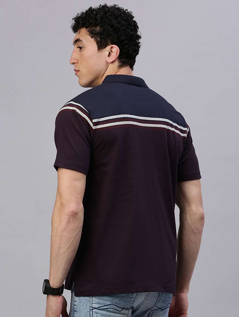 Men Color Block Short Sleeve Regular Fit Polo T Shirt
