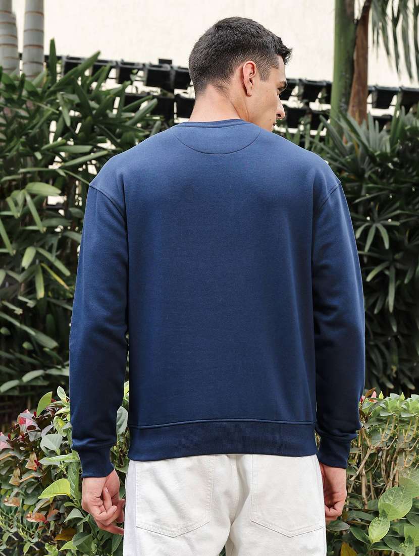 Men Solid Long Sleeve Regular Fit Sweatshirt