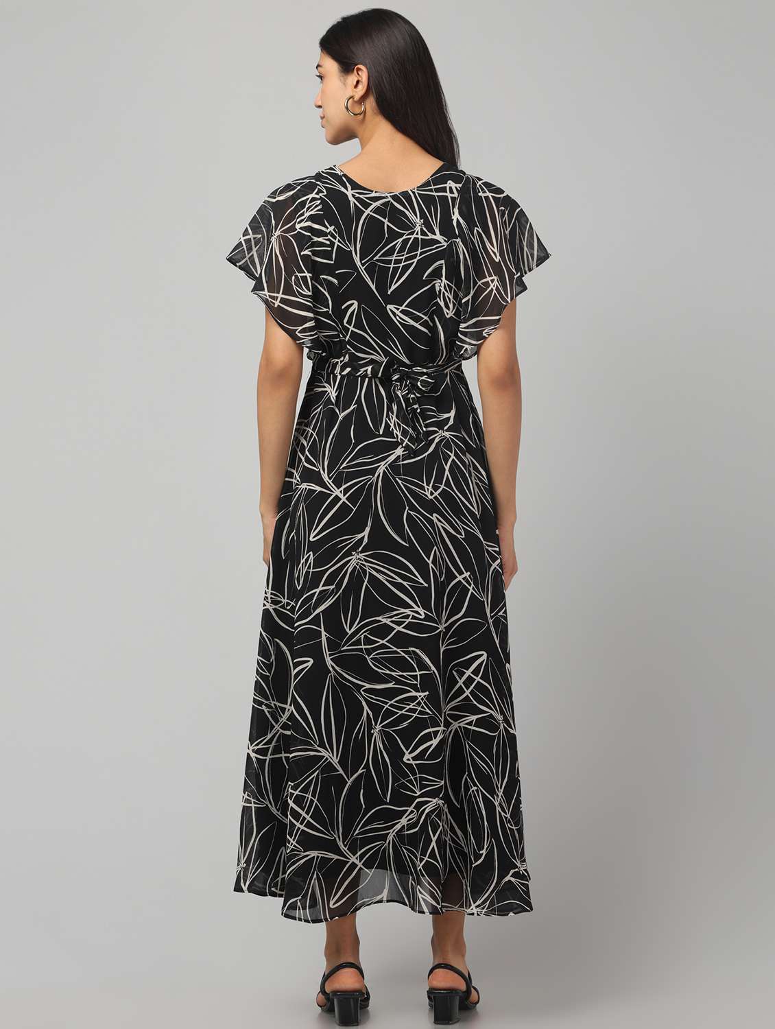 Women Printed Flared Sleeve Fit & Flare Dress
