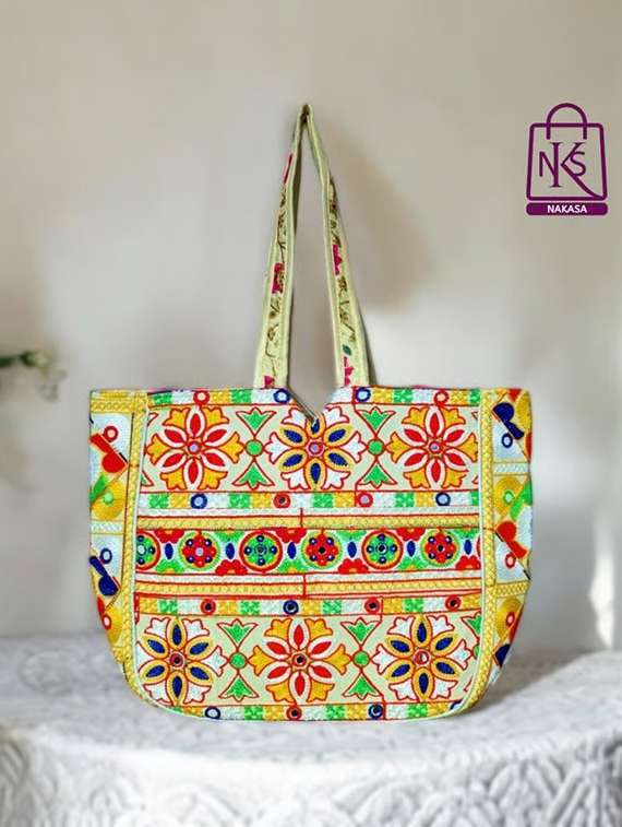 Women Floral Embroidered Tote Bag