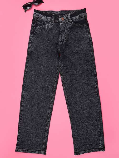 Boys Solid Mid Rise Straight Jean